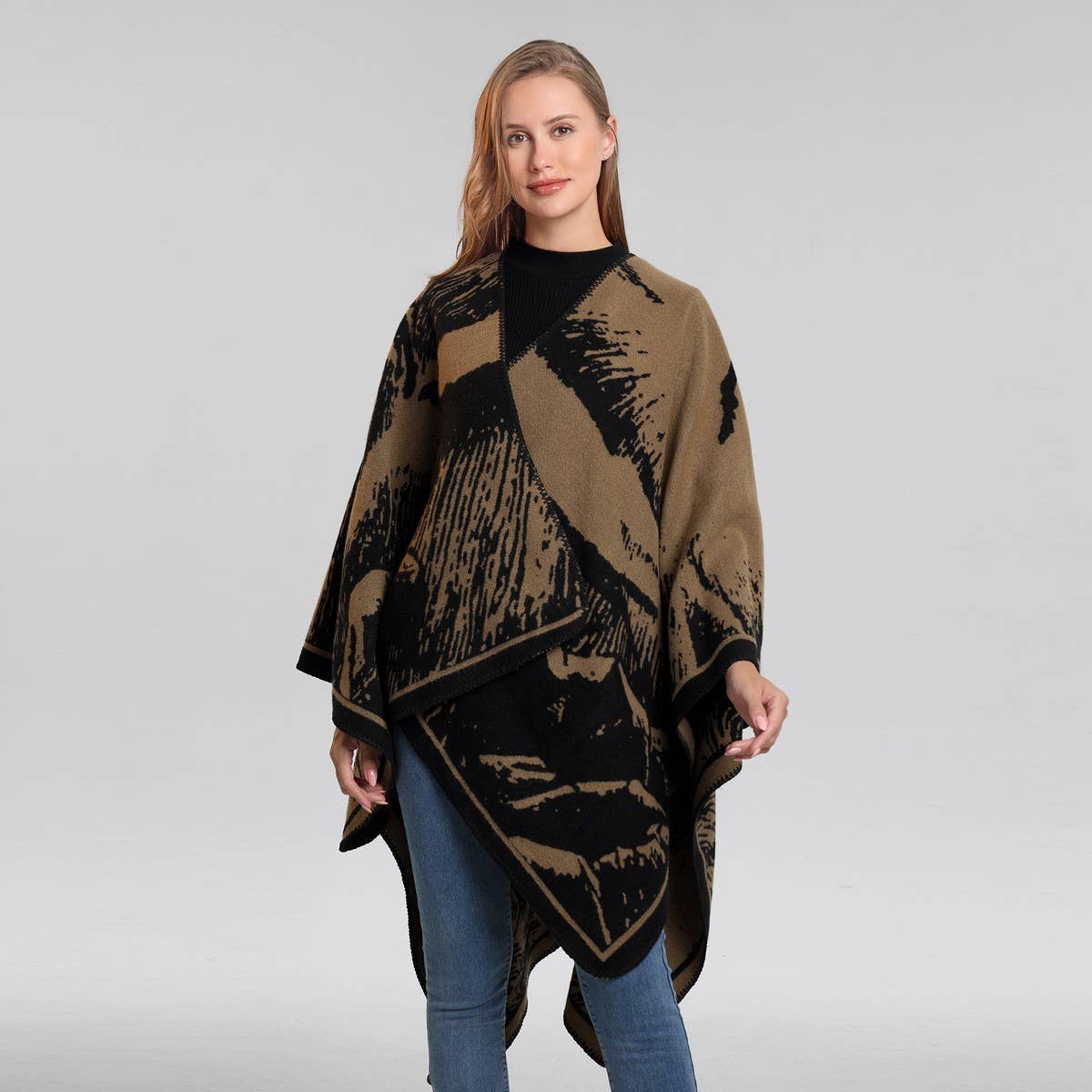 FAUX CASHMERE SHAWL CAPE WARM CLOAK_CWASC2260