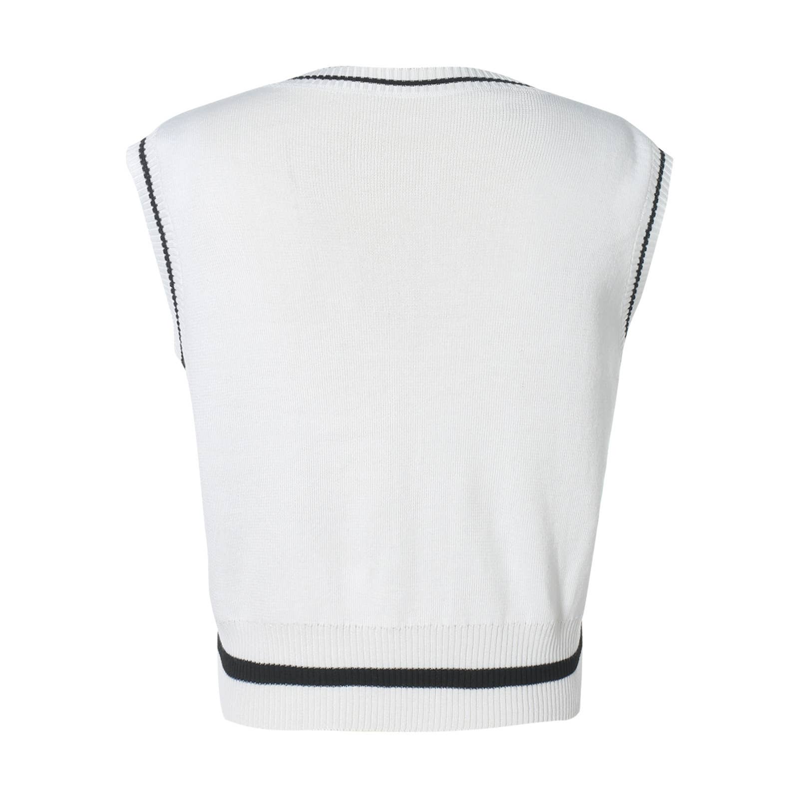 Worn With Knitted Halloween V-Neck Pullover Vest