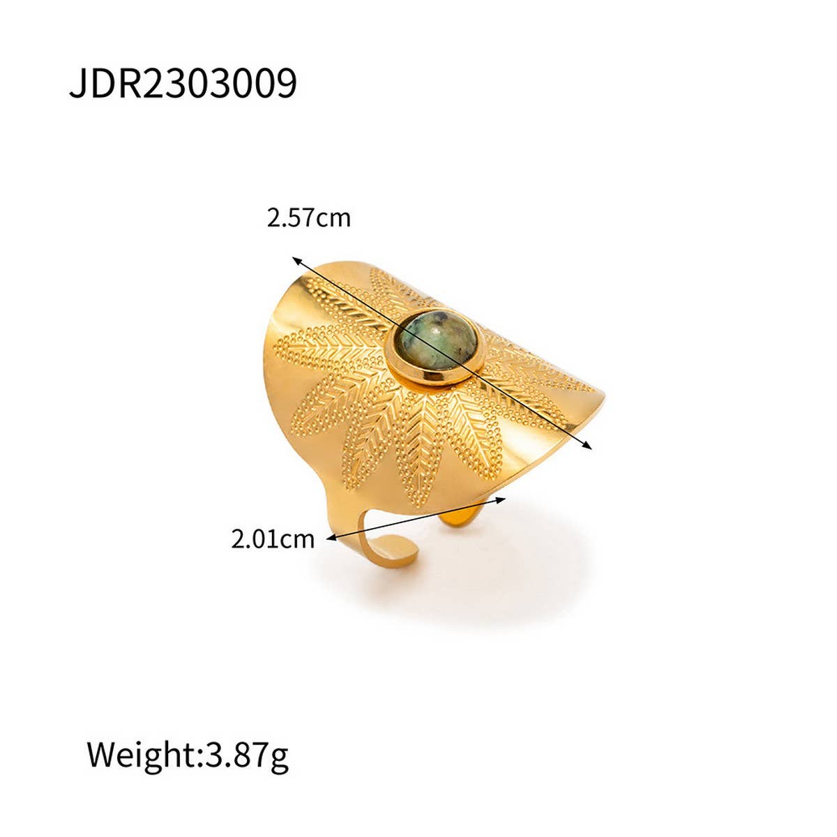 NEW EXAGGERATED WIDE FACE CARVED RING_CWAJE1392