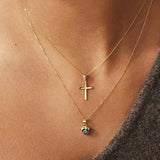 DEVILS EYE ZIRCON HEART PENDANT NECKLACE_CWMM5583