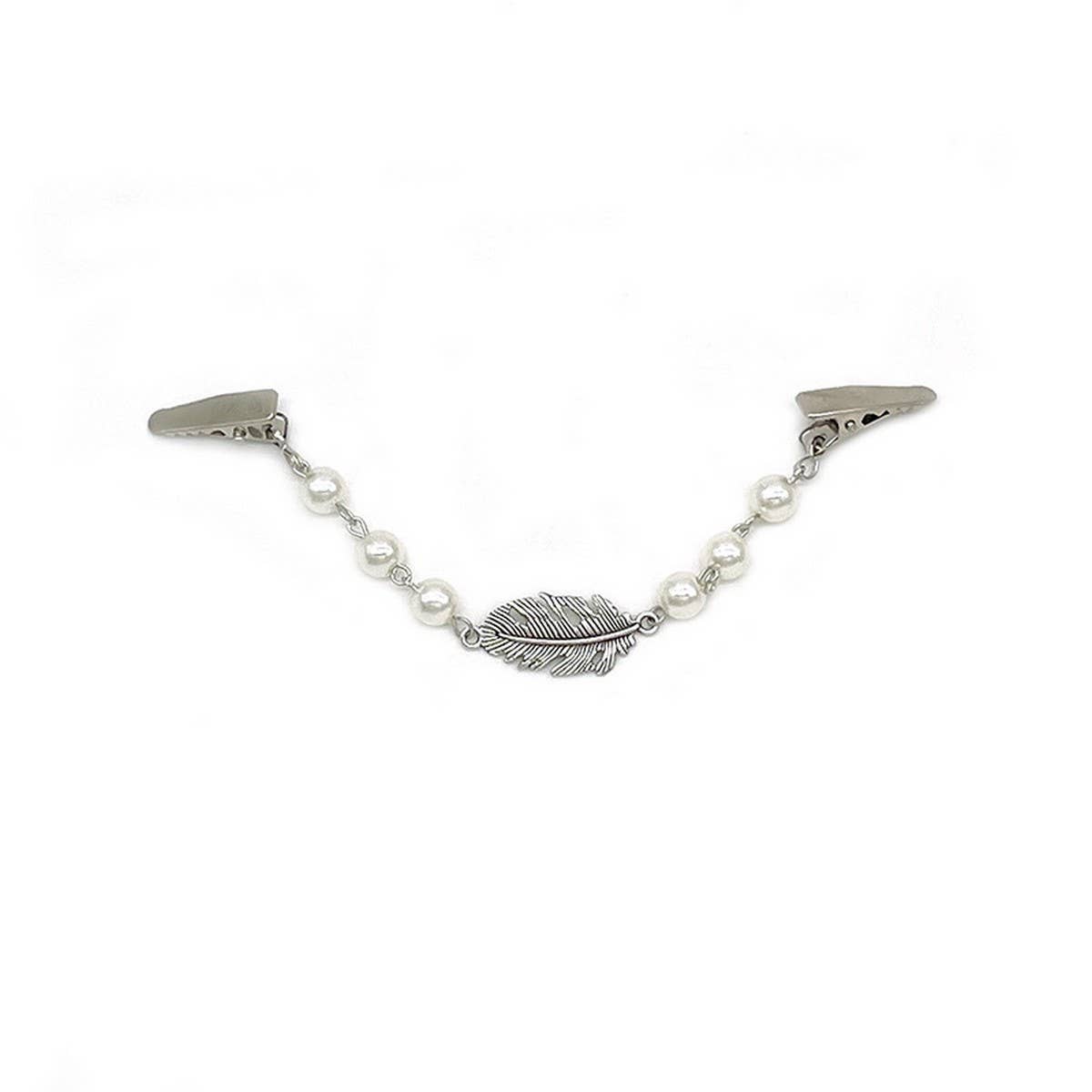 FASHION MOTHER OF PEARL PENDANT SHAWL CLIP_CWMM2192