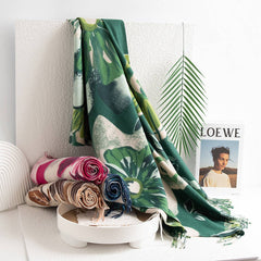 SOFT SCARF ELEGANT PRINT TASSEL WRAP FOR WOMEN_CWASC0918