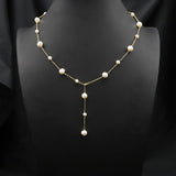 SIMPLE AND ELEGANT HIGH END BOW PEARL NECKLACE_CWAJE3829