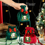 Velvet Apple Gift Bag Xmas Eve Candy Pouch_Cuab00752