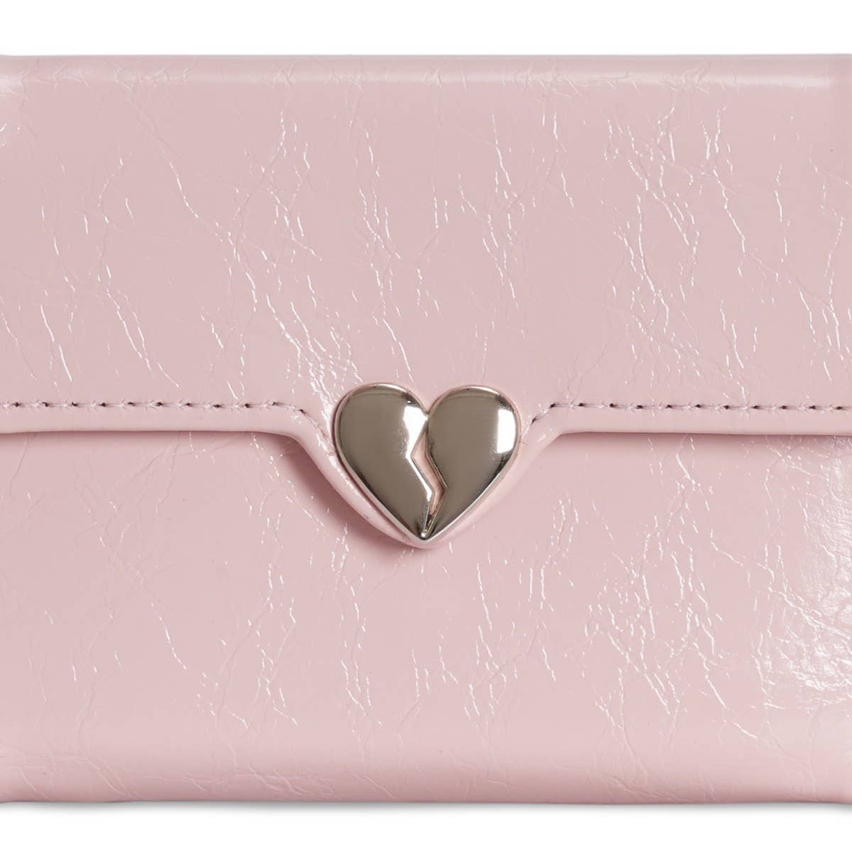 Solid Color Heart Trifold Slim Short Wallet_Cwab06199