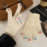 FINGERLESS SOLID COLOR KNITTED WOOL WARM GLOVES_CWAG0173