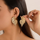 FASHIONABLE PUNK METAL STYLE GOLD EARRINGS_CWAJE1811