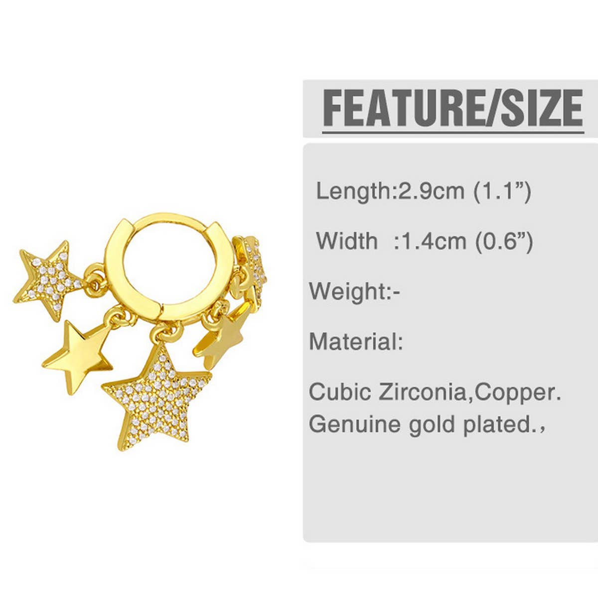 SHINING STAR PENDANT EARRINGS_CWAJE1002