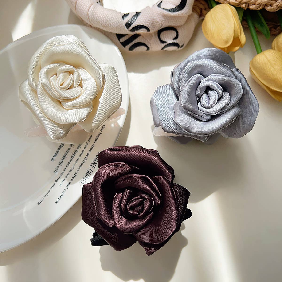 Floral Hair Claw Clip For Women Vacation Look_Cwaha07347