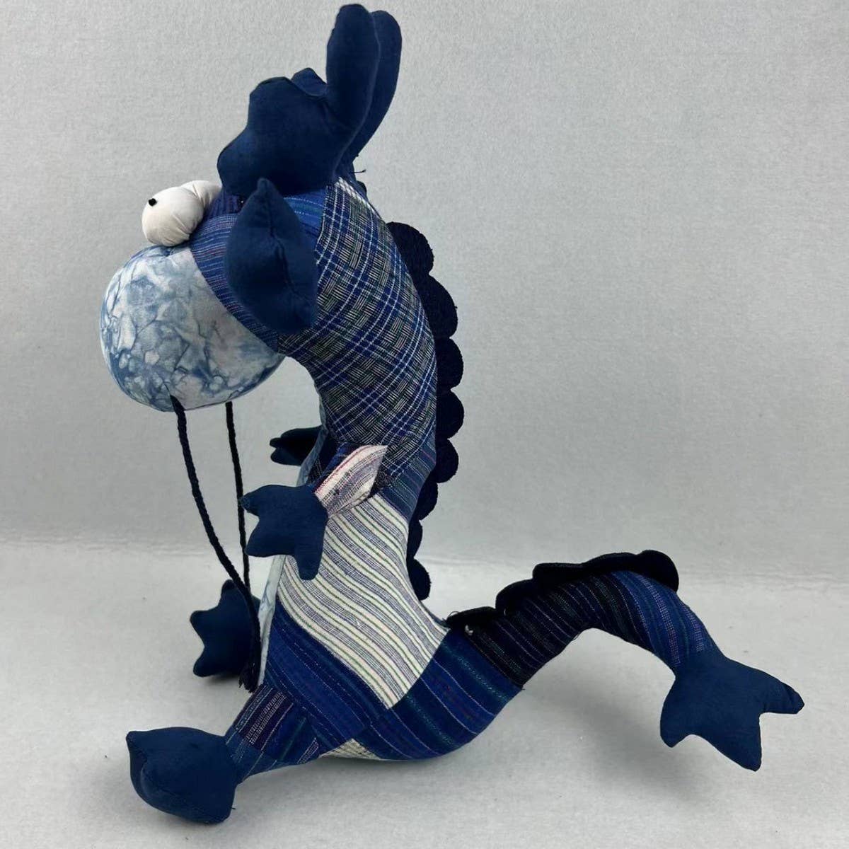 HANDMADE INDIGO PATCHWORK ANIMAL DOLL_CWMM6024