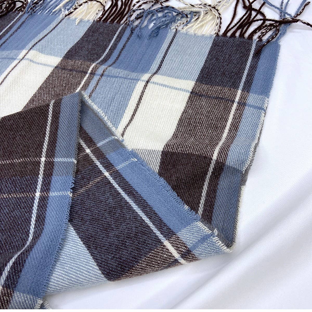 PLAID TASSEL SCARF FOR WOMEN RETRO WINTER WARMTH_CWASC1454