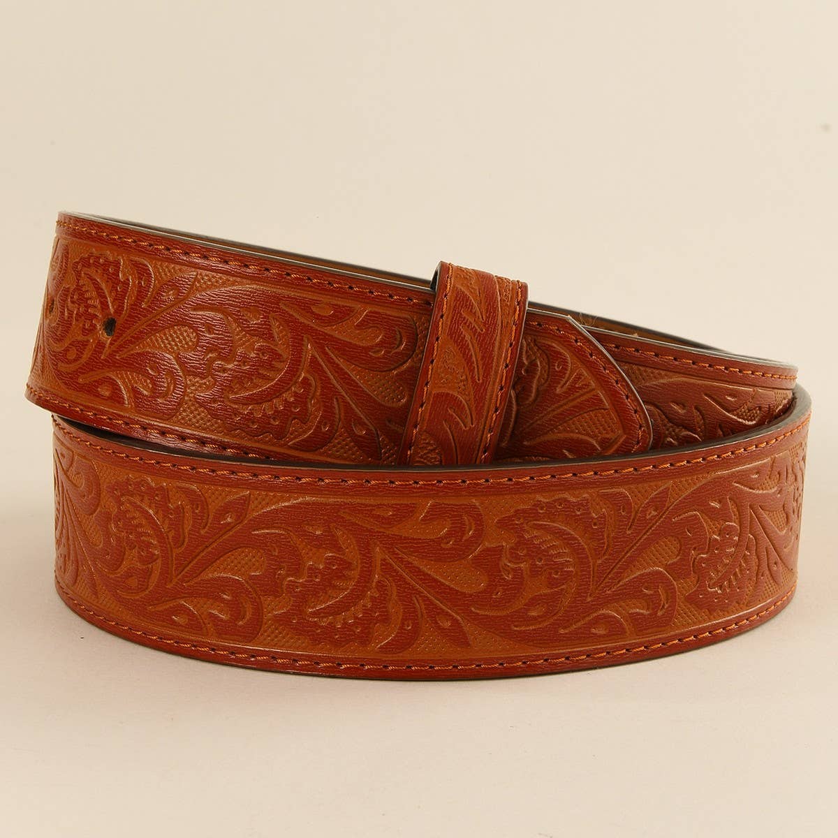 Vintage Embossed Distressed Western Belt_Cwmm3937