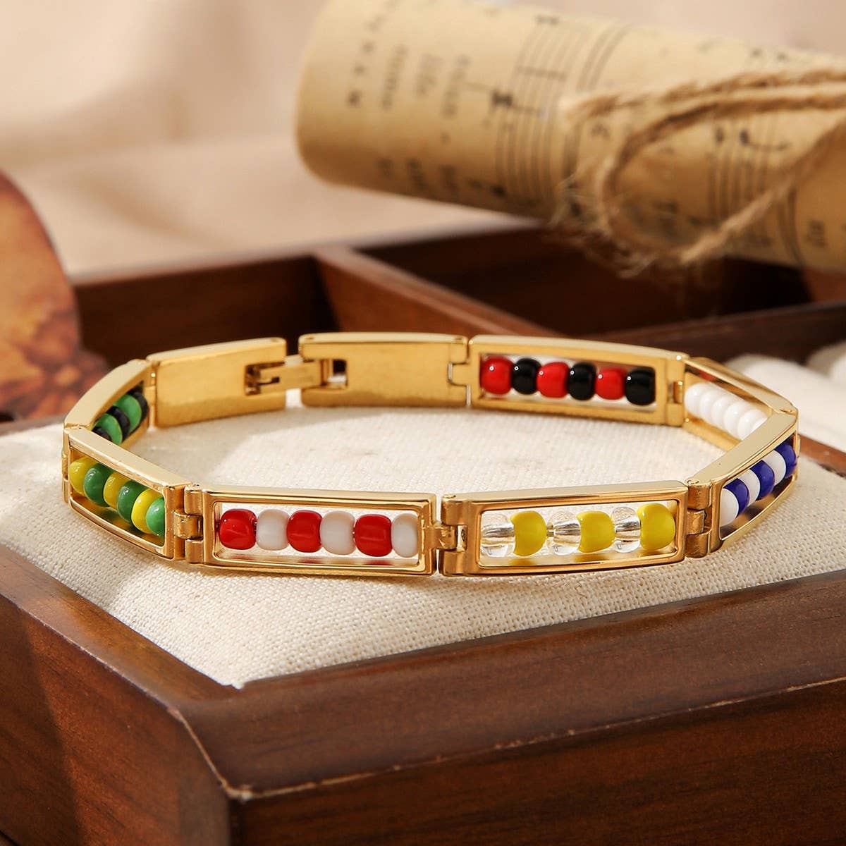 18K STAINLESS STEEL BEAD BRACELET_CWMM3736