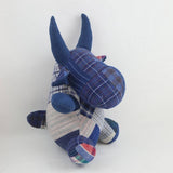 INDIGO DYE HANDMADE PATCHWORK ANIMAL PLUSH TOY_CWMM6040
