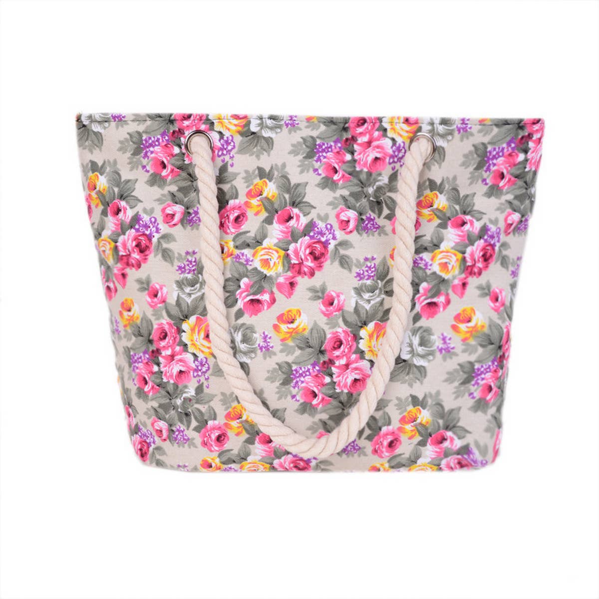 FASHIONABLE FLOWER PRINT BEACH BAG SHOULDER BAG_CUAB0238