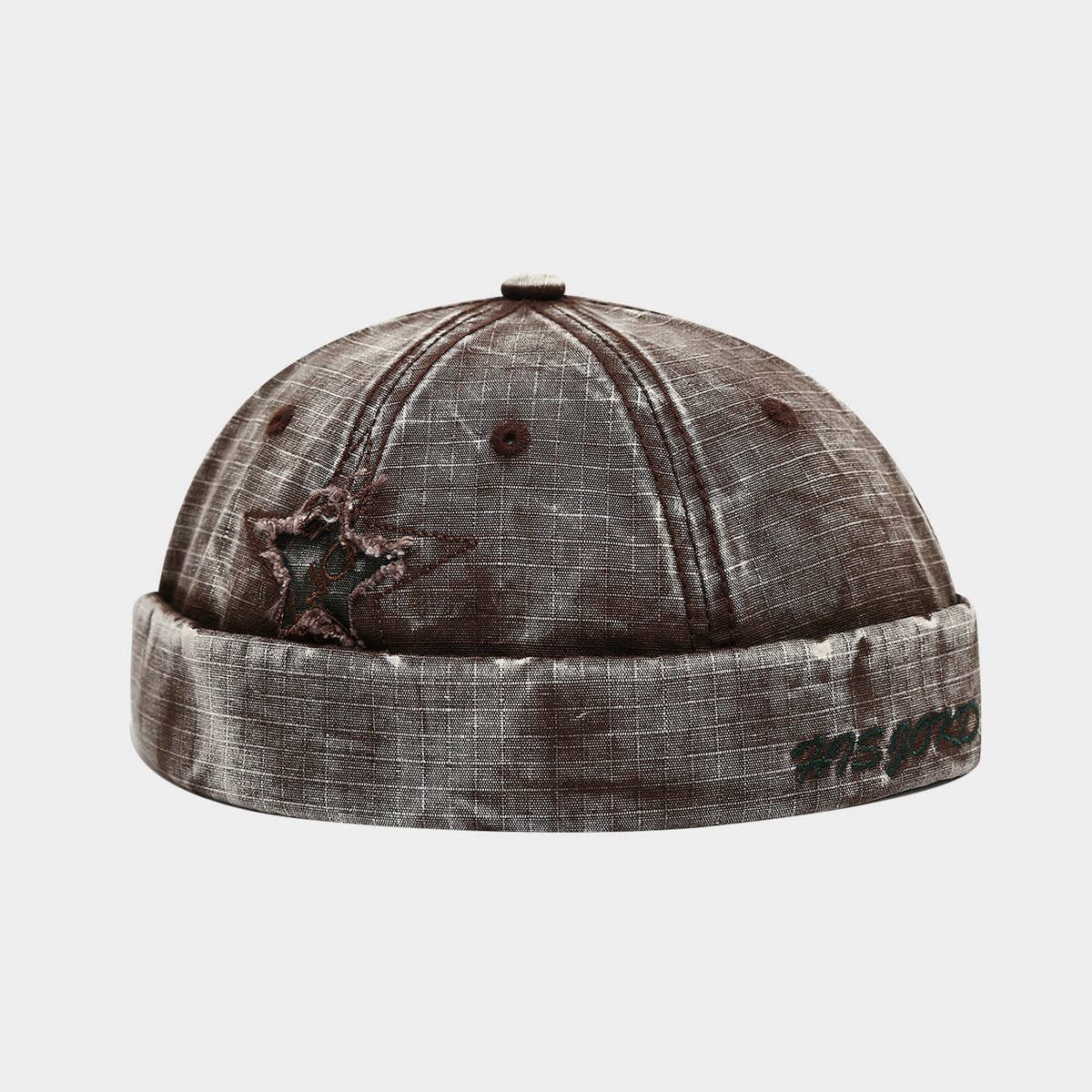 Retro Letter Star Patch Brimless Cap Unisex_Cwah04671