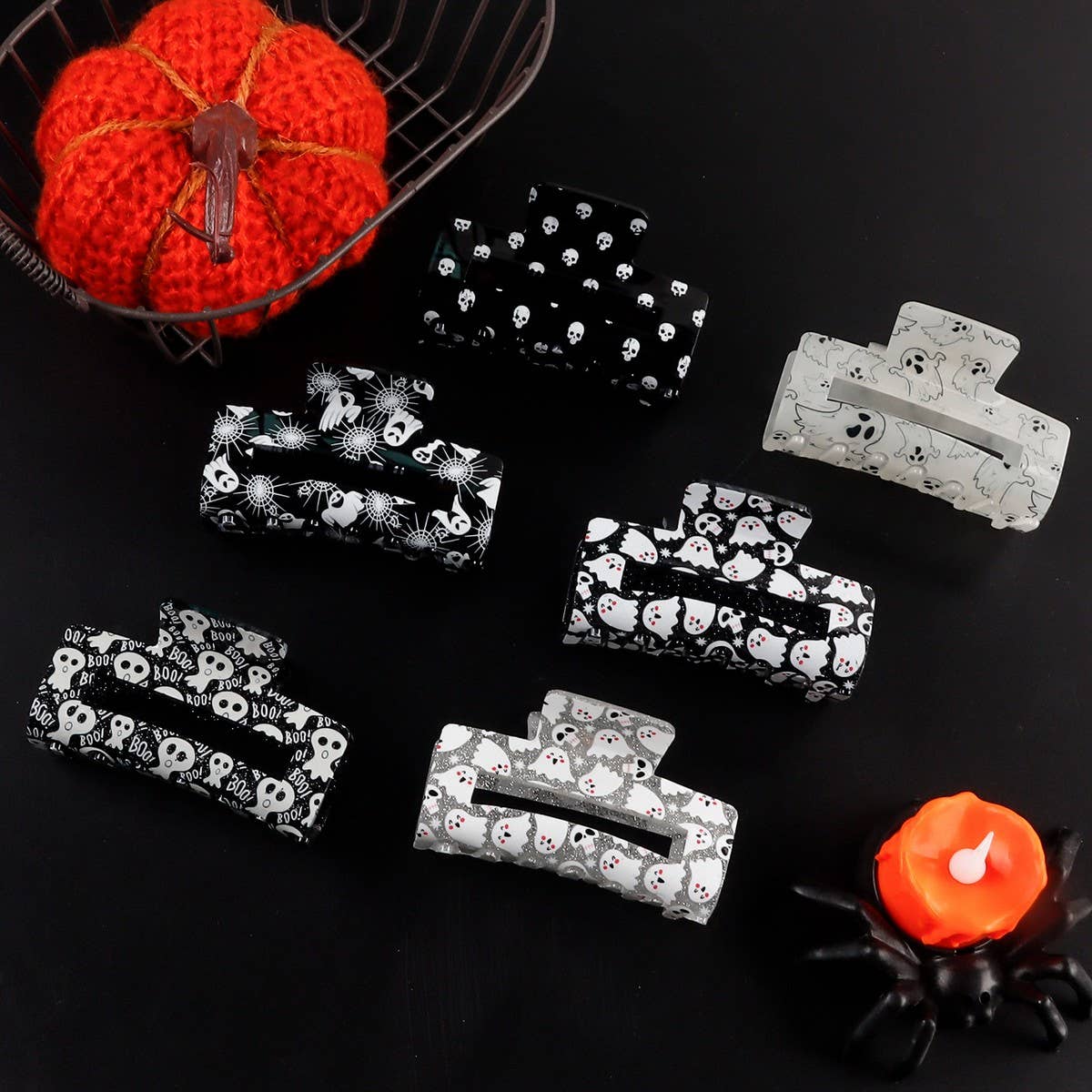 Cwaha1618_Halloween Fun Rectangle Hair Claw Clip