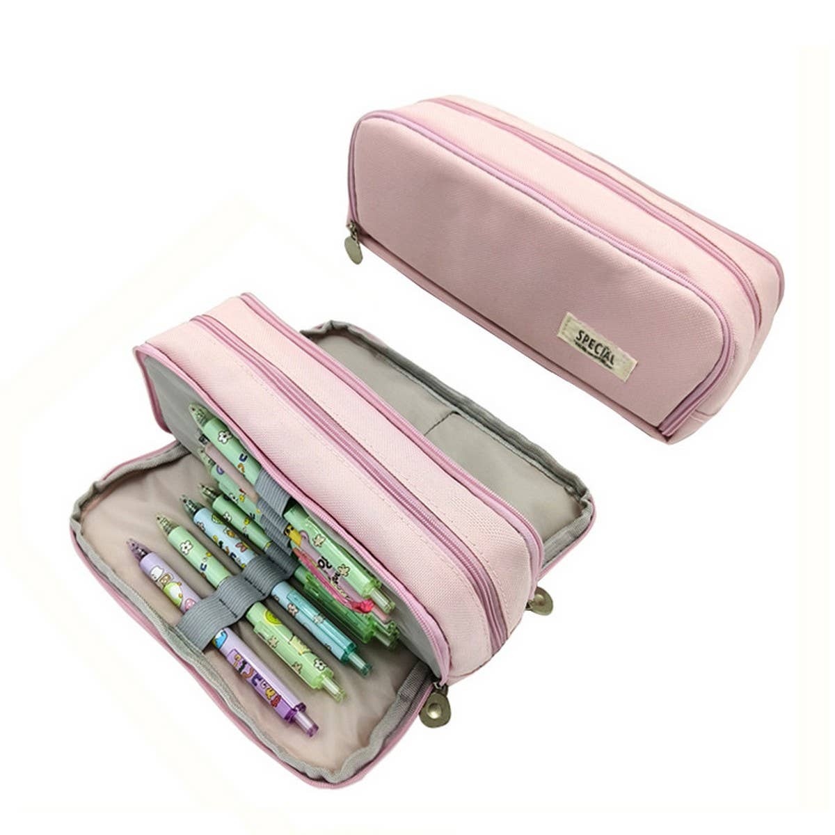 DOUBLE WINDOW SIMPLE CASUAL PENCIL POUCH_CWAB2804
