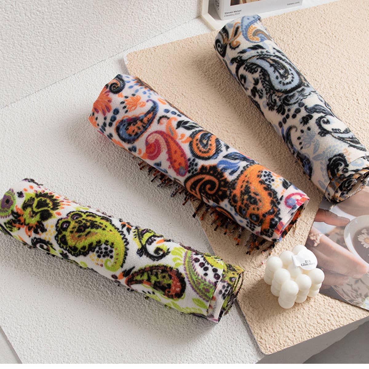 SOFT PAISLEY SCARF ELEGANT TASSEL WRAP FOR WOMEN_CWASC0920