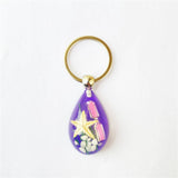 CREATIVE STARFISH HOURGLASS KEYCHAIN PENDANT_CWMM3699