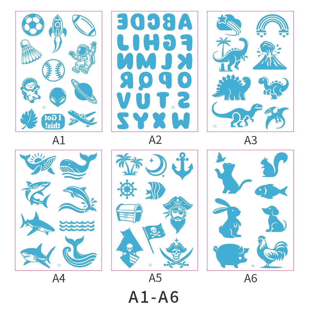 KIDS TATTOO STICKER SET CREATIVE BODY ART DECALS_CWMM8355