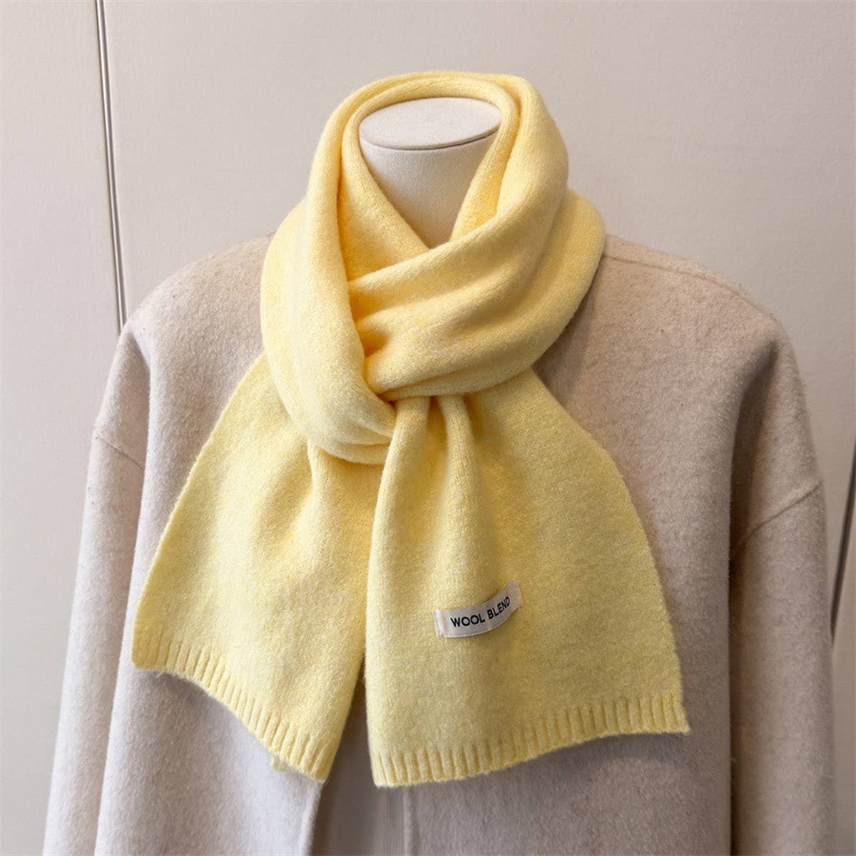 Solid Knit Scarf Soft Warm Winter Shawl_Cwasc03456