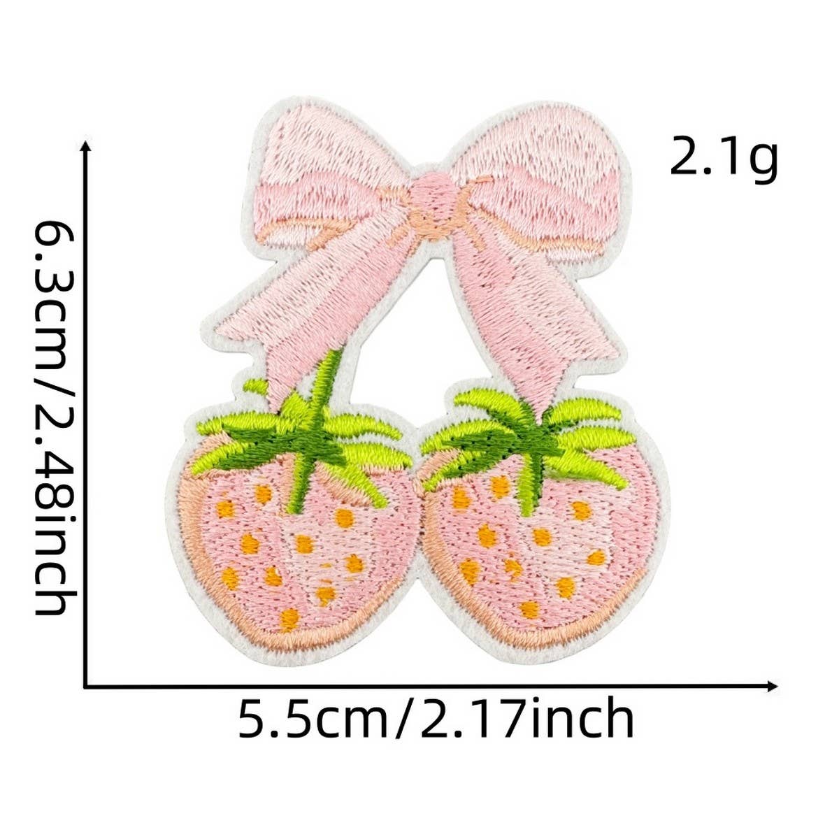 NEW PINK STRAWBERRY EMBROIDERED CLOTH PATCH_CWMM4014