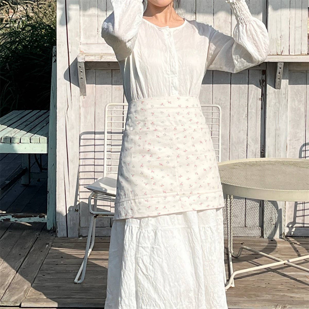 HALF BODY FLORAL HOME CAFE WORK APRON_CWMM5808