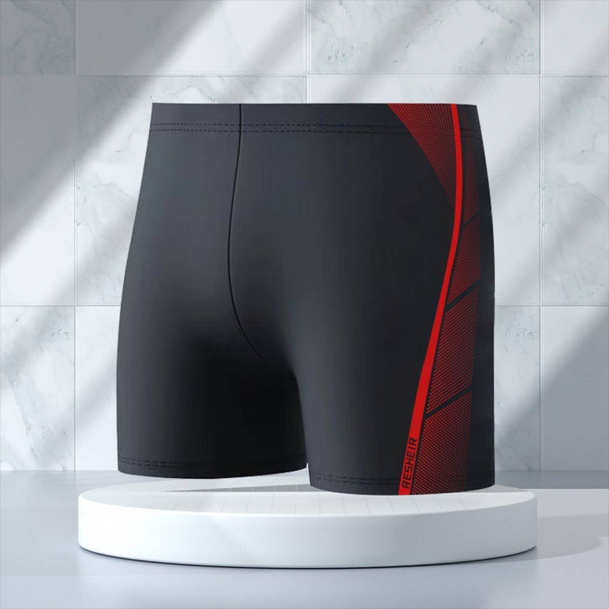 MENS HIGH WAIST QUICK DRY SWIM TRUNKS PLUS SIZE_CWMM6765