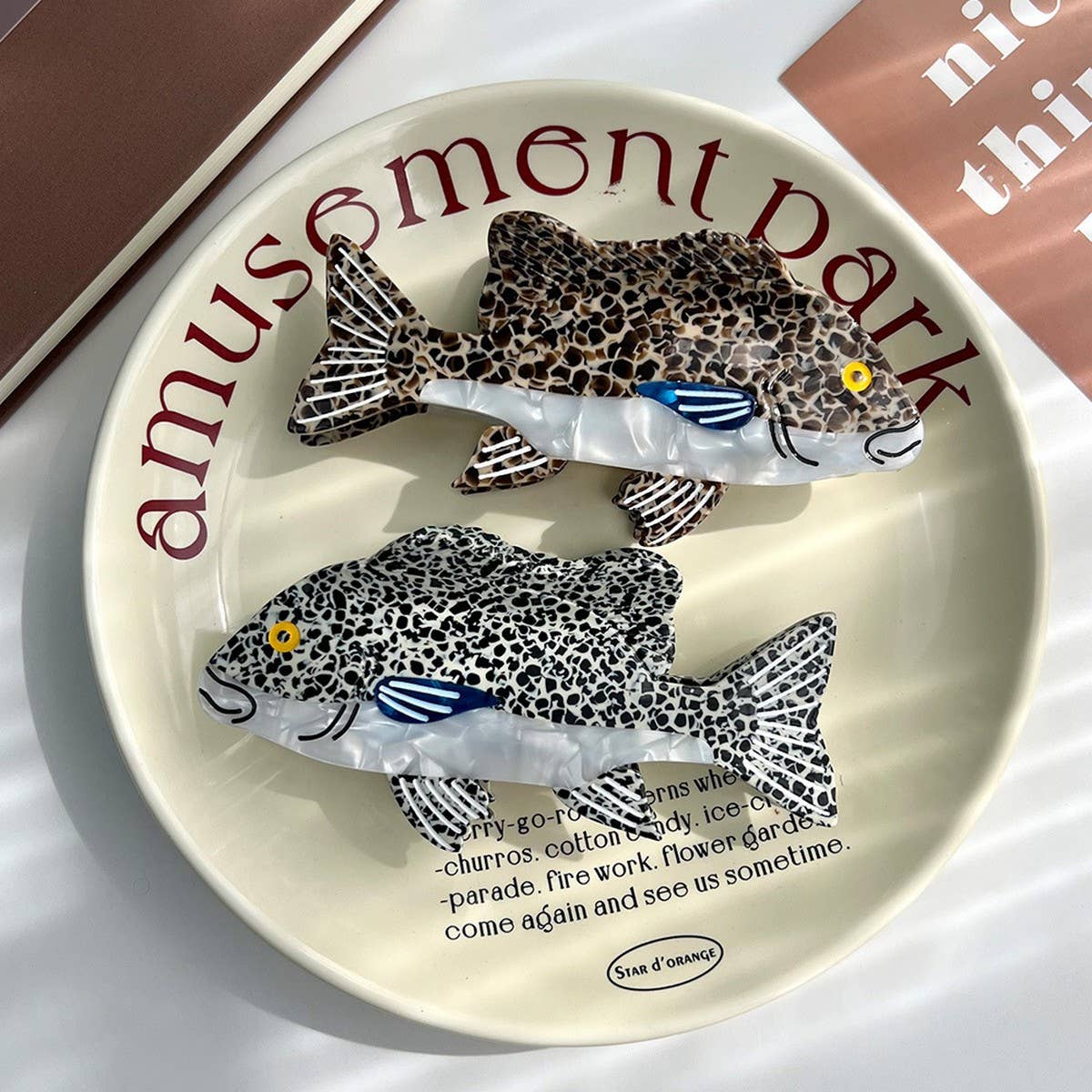 GROUPER FISH HAIR CLAW OCEAN STYLE ACETATE CLIP_CWAHA5789