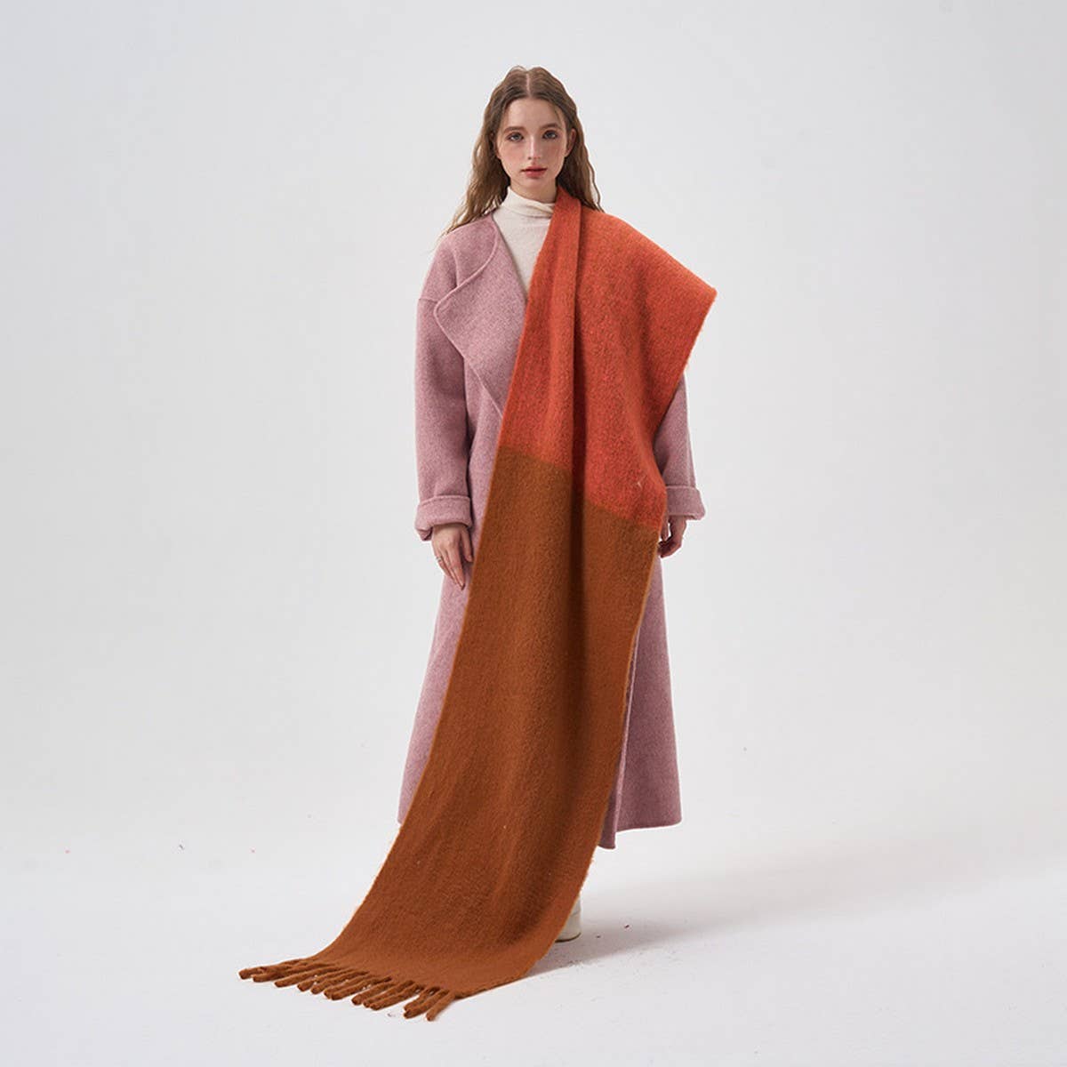 COLORBLOCK FAUX CASHMERE LONG SCARF FOR WINTER_CWASC2293