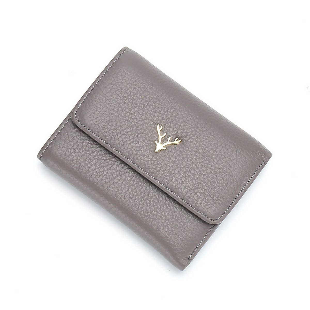 Top Layer Cowhide Simple Folding Thinleather Wallet_Cwab3823