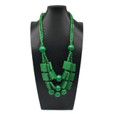 Wooden Beads Three-Layer Handmade Necklace_Cwmm4976