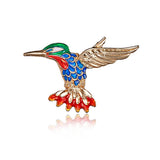 Cwaje2571_Hummingbird Water Drop Painting Oil Animal Brooch