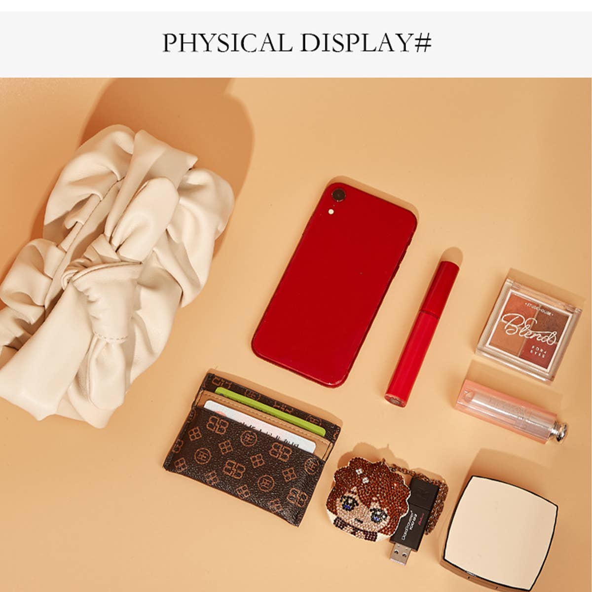 PORTABLE BOW HANDBAG MAKEUP BAG_CWAB1433