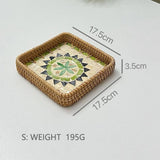 RATTAN COLORFUL SHELL CREATIVE HANDMADE FRUIT PLATE_CWMM4409