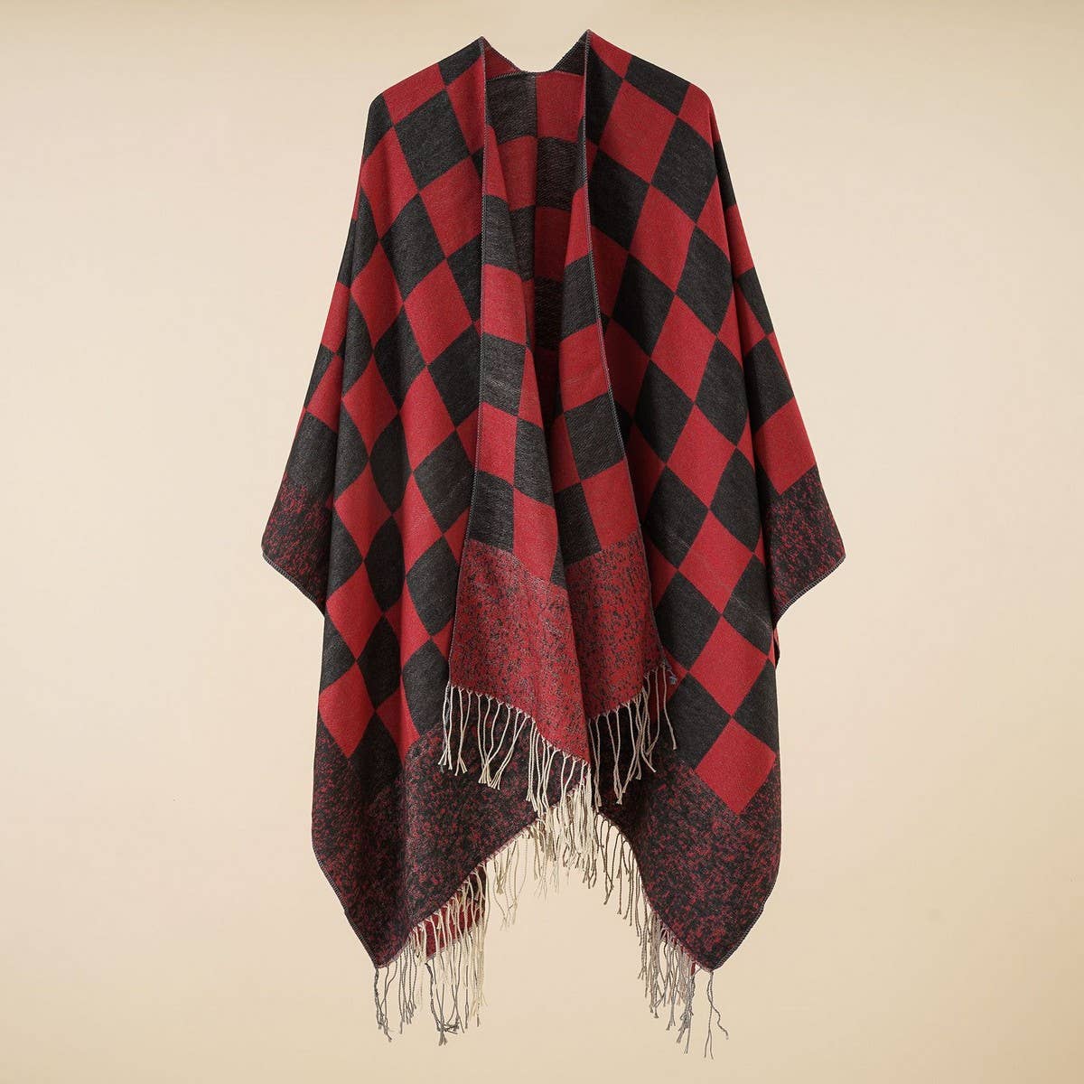 NEW WARM OUTERWEAR PLAID TASSEL SIMPLE SHAWL_CWMM2092