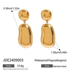 Waterdrop Cuff Bracelet Stud Earrings Set