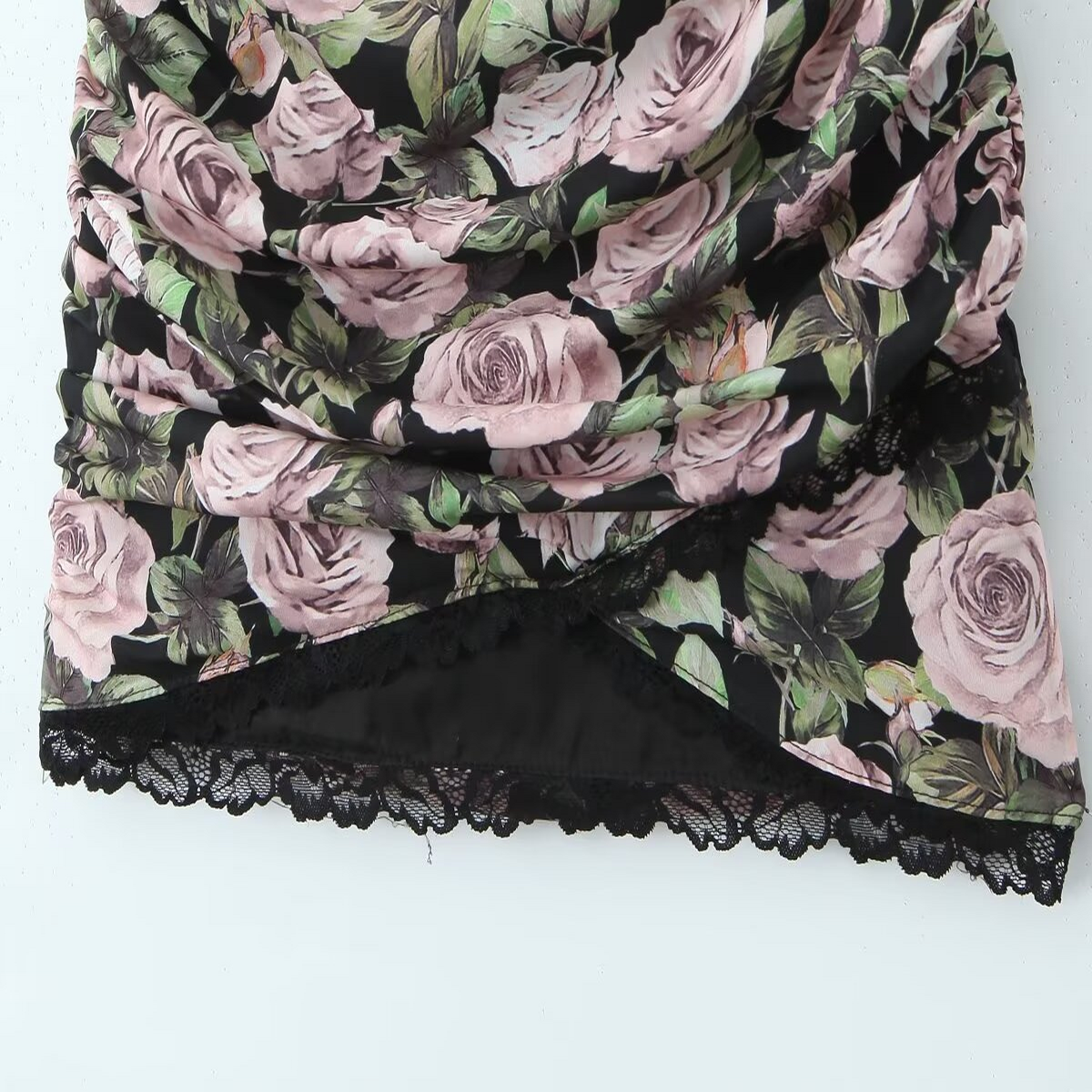 FRENCH STYLE LACE ROSE PRINT WOMEN S SLIP DRESS_CWDMD5820