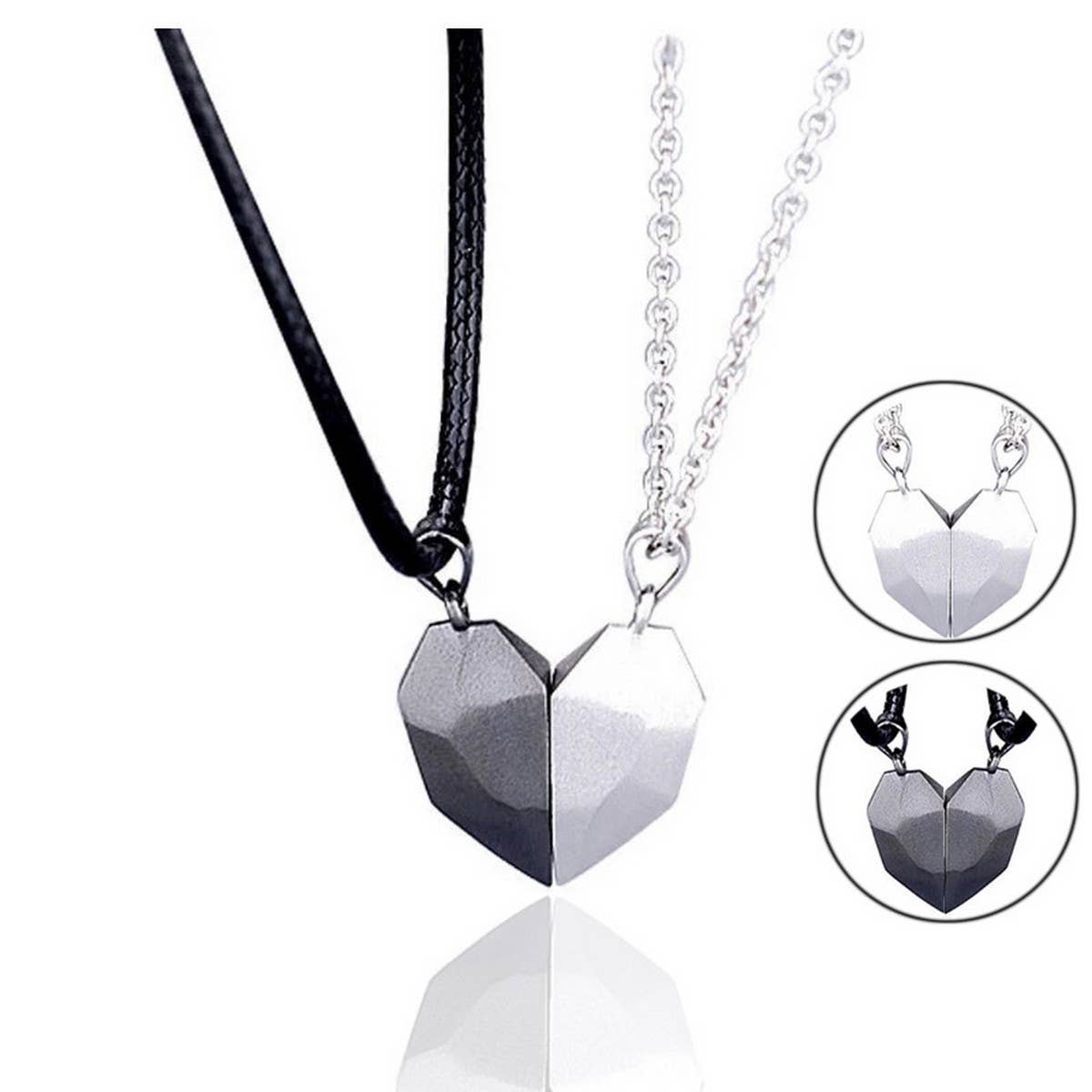 FASHIONABLE SPLICING MAGNETIC HEART NECKLACE_CWAJE2438