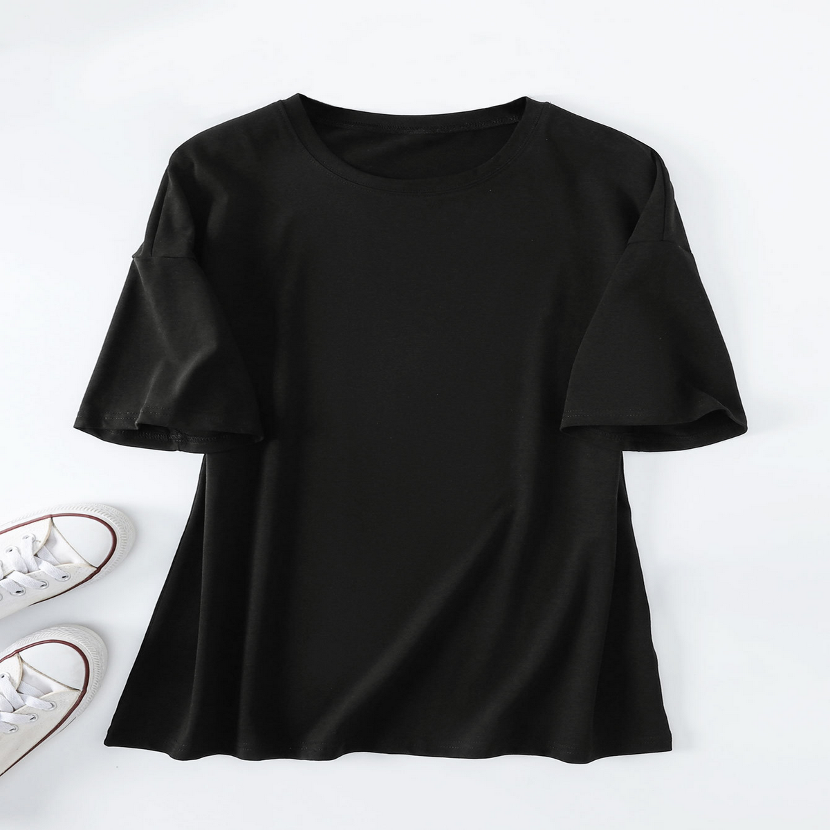 Womens Casual Oversized Tee, Crew Neck Design