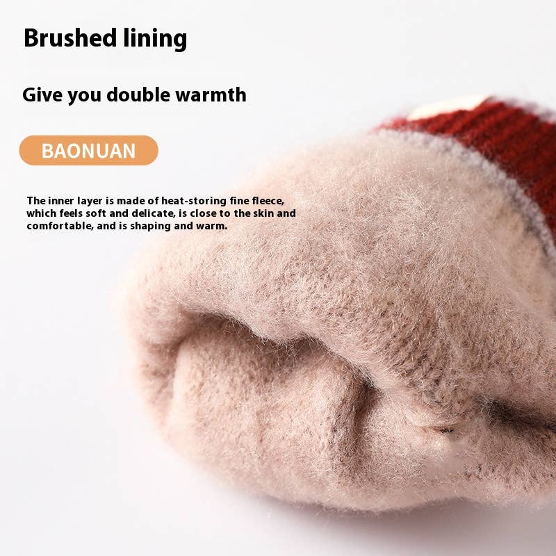 THICK KNIT GLOVES FOR WOMEN TOUCHSCREEN WARM LINED_CWAG0518