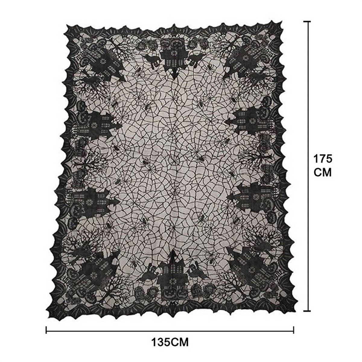 HALLOWEEN BLACK LACE TABLECLOTH_CWMM1719