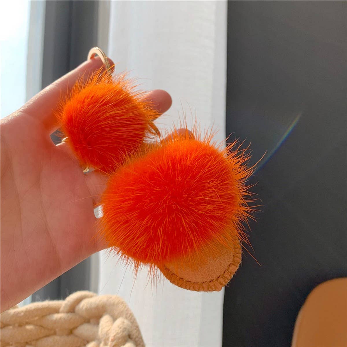 Wool Slippers Pendant Personalized Plush Keychain_Cwmm2486