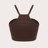 Ultra Short Love Loop Vest With Halter Topper