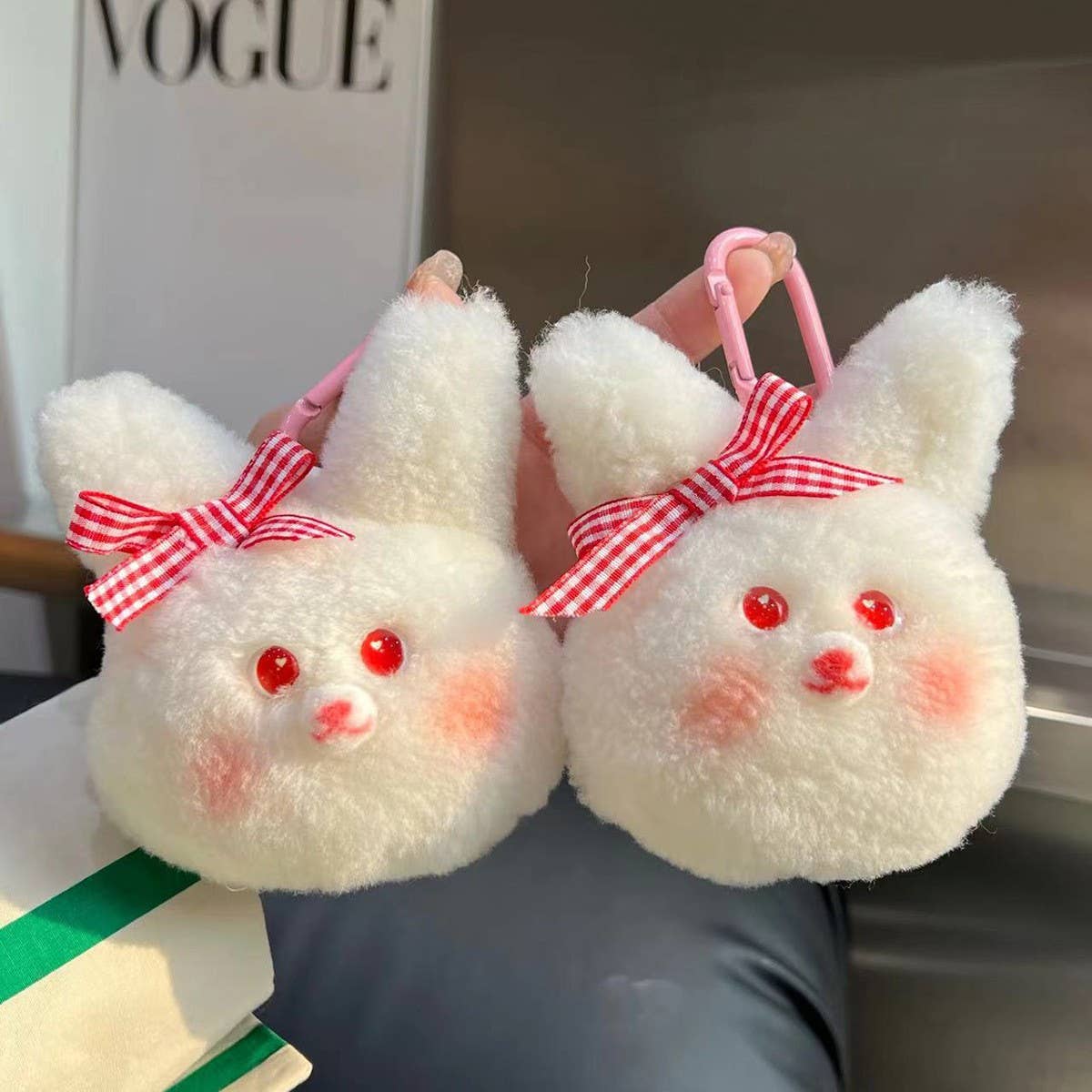 CUTE WOOL BUNNY CAR KEYCHAIN PENDANT ACCESSORIES_CWMM2601