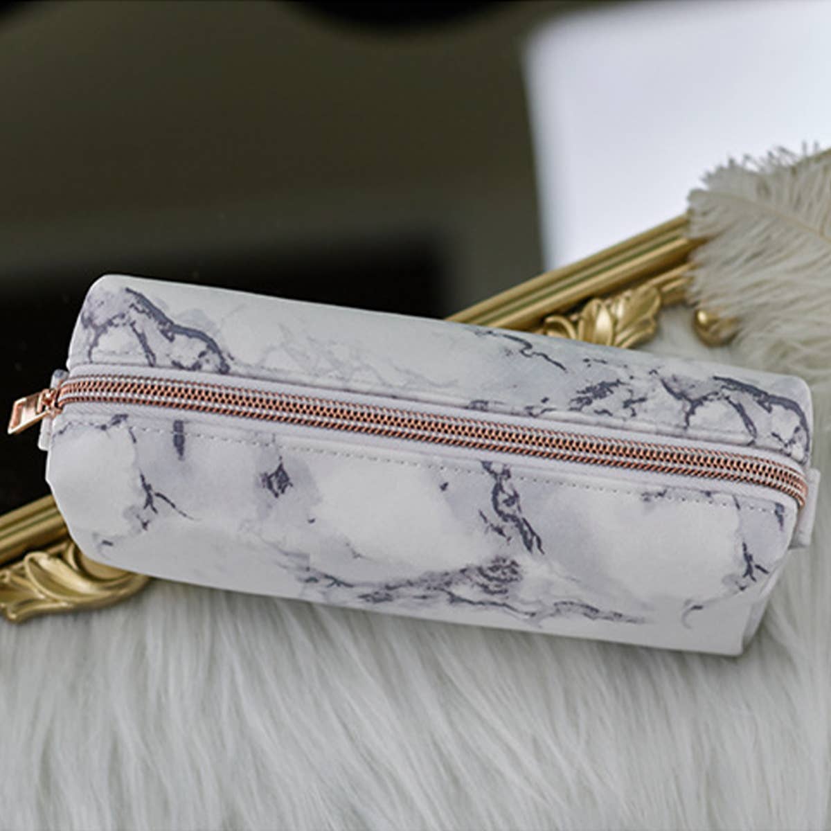 Simple Marble Pattern Makeup Bag_Cwab1460