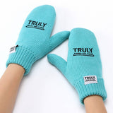Winter Solid Color Cute Knitted Mittens For Women_Cwag0261