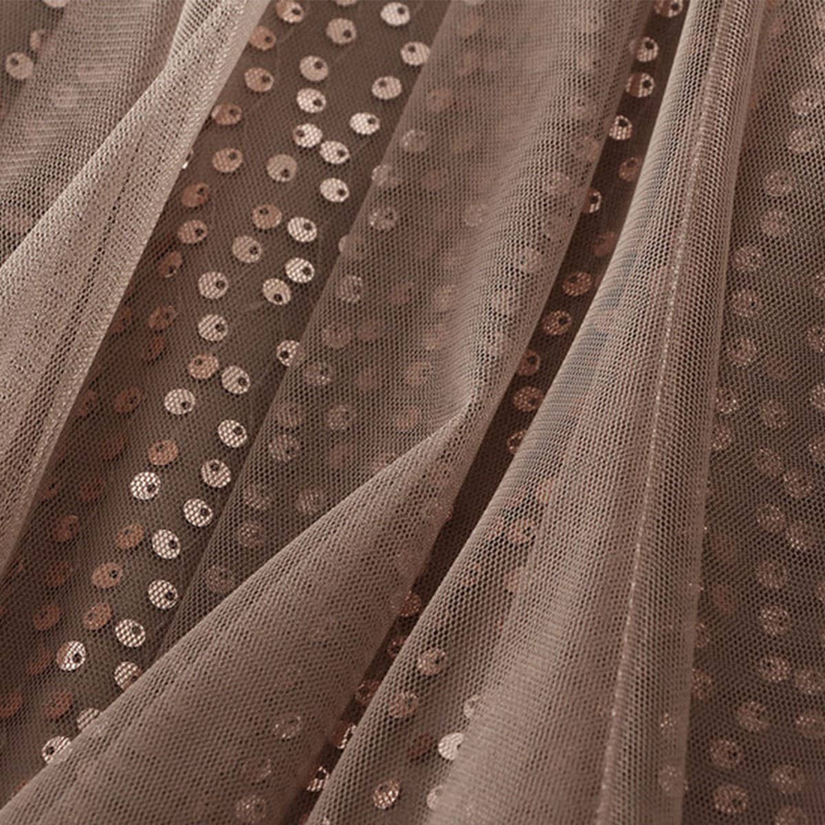 SEQUIN TULLE A LINE MAXI SKIRT WITH FLOWING DRAPE_CWBMS0377