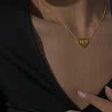 STAINLESS STEEL LOVE DOUBLE 11 NUMBER NECKLACE_CWMM5554